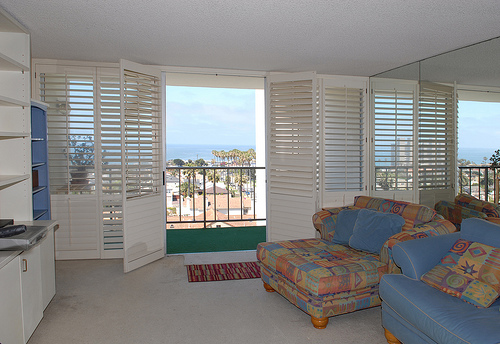 living room with ocean view