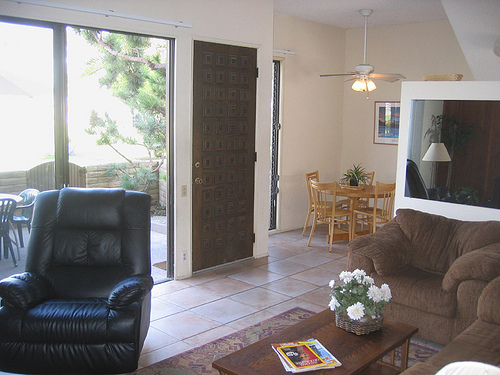 living room with bay view