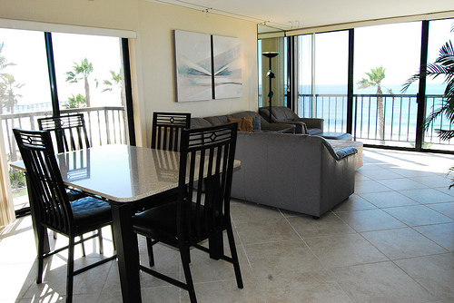 dining room with living room