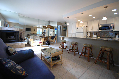 living room facing kitchen