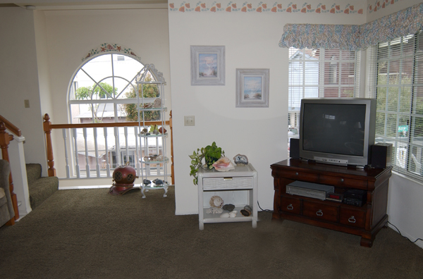 living room with window view
