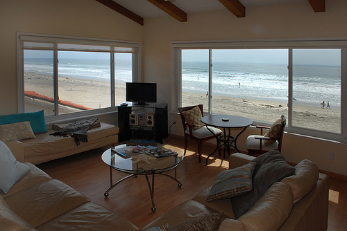 Living room with ocean view