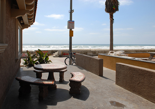 ground floor patio with ocean view