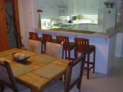 dining room with kitchen view dining room with kitchen view