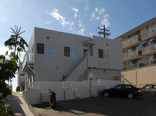 outside of condo from parking