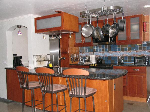 kitchen with breakfast counter