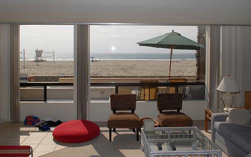 View of the Beach from the Livingroom